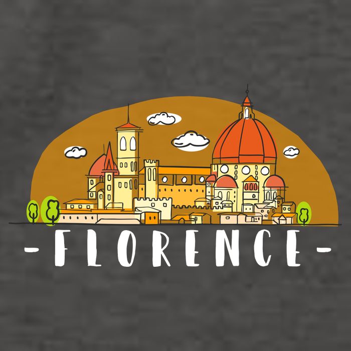 Florence Cartoon Style Illustration Vector Backpack
