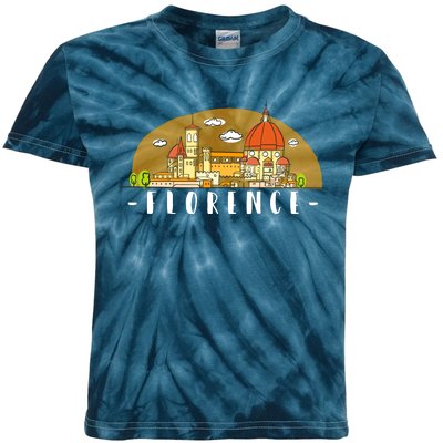 Florence Cartoon Style Illustration Kids Tie-Dye T-Shirt