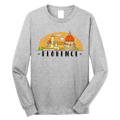 Florence Cartoon Style Illustration Long Sleeve Shirt