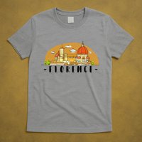 Florence Cartoon Style Illustration T-Shirt