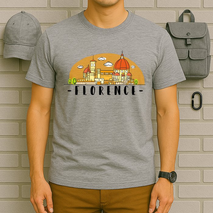 Florence Cartoon Style Illustration T-Shirt