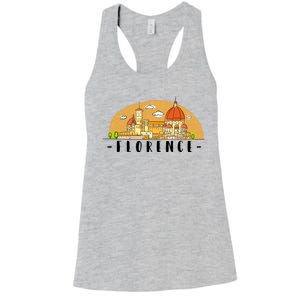 Florence Cartoon Style Illustration Women's Racerback Tank