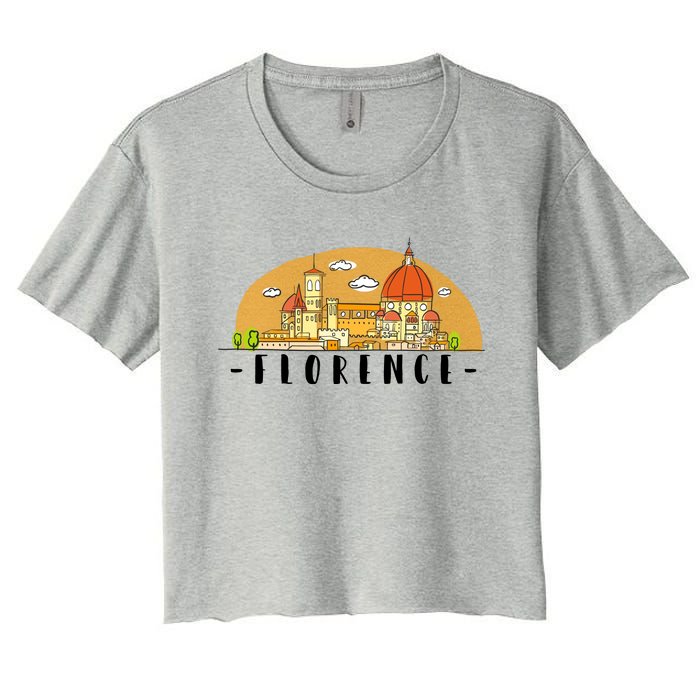 Florence Cartoon Style Illustration Women's Crop Top Tee