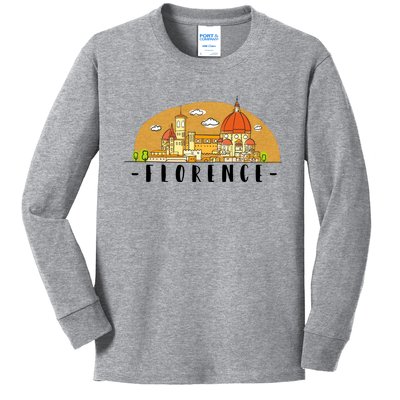 Florence Cartoon Style Illustration Kids Long Sleeve Shirt