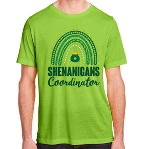 Funny Cute Shenanigans Coordinator Lucky Green Rainbow Pot Of Gold Adult ChromaSoft Performance T-Shirt