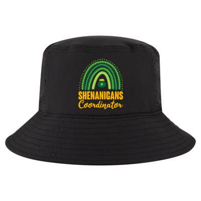 Funny Cute Shenanigans Coordinator Lucky Green Rainbow Pot Of Gold Cool Comfort Performance Bucket Hat