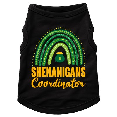 Funny Cute Shenanigans Coordinator Lucky Green Rainbow Pot Of Gold Doggie Tank
