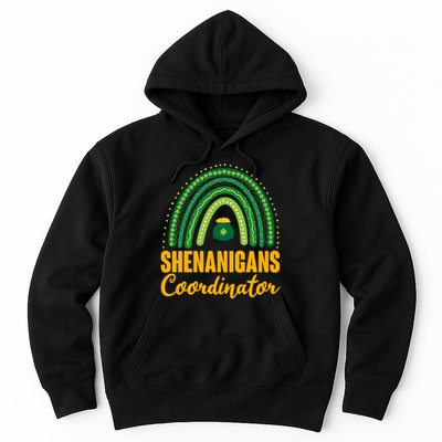 Funny Cute Shenanigans Coordinator Lucky Green Rainbow Pot Of Gold Hoodie