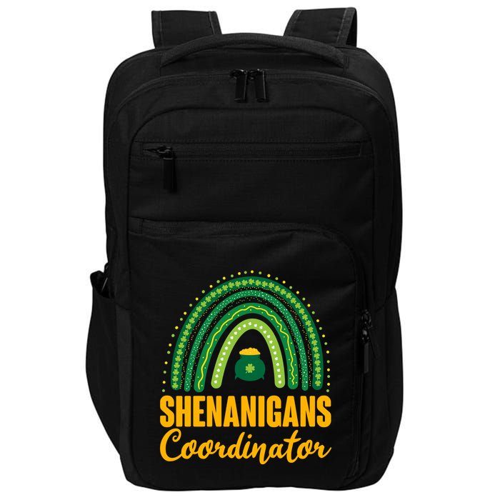 Funny Cute Shenanigans Coordinator Lucky Green Rainbow Pot Of Gold Impact Tech Backpack