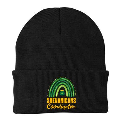 Funny Cute Shenanigans Coordinator Lucky Green Rainbow Pot Of Gold Beanie