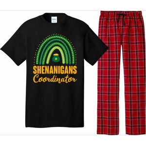 Funny Cute Shenanigans Coordinator Lucky Green Rainbow Pot Of Gold Pajama Set