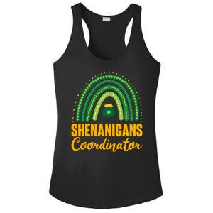 Funny Cute Shenanigans Coordinator Lucky Green Rainbow Pot Of Gold Ladies PosiCharge Competitor Racerback Tank