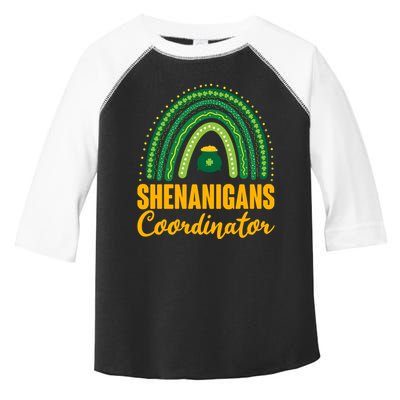 Funny Cute Shenanigans Coordinator Lucky Green Rainbow Pot Of Gold Toddler Fine Jersey T-Shirt