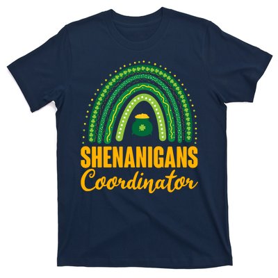 Funny Cute Shenanigans Coordinator Lucky Green Rainbow Pot Of Gold T-Shirt