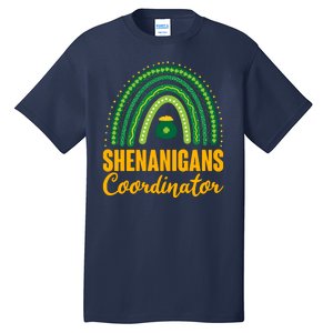 Funny Cute Shenanigans Coordinator Lucky Green Rainbow Pot Of Gold Tall T-Shirt