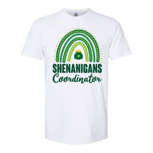 Funny Cute Shenanigans Coordinator Lucky Green Rainbow Pot Of Gold Softstyle CVC T-Shirt