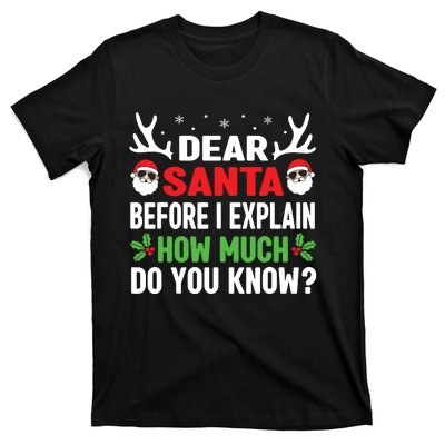 Funny Christmas Shirts Kids Adults Dear Santa I Can Explain T-Shirt