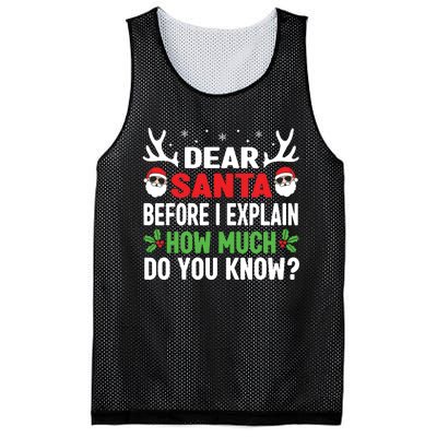 Funny Christmas Shirts Kids Adults Dear Santa I Can Explain Mesh Reversible Basketball Jersey Tank