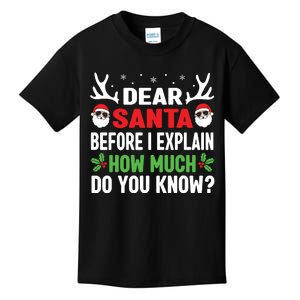 Funny Christmas Shirts Kids Adults Dear Santa I Can Explain Kids T-Shirt