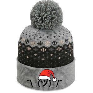 Funny Christmas Santa Shrug Text Emoji The Baniff Cuffed Pom Beanie