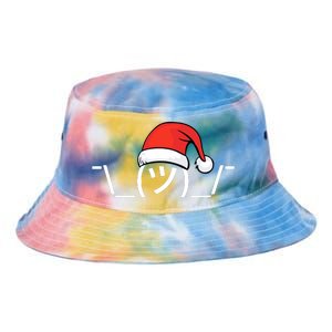 Funny Christmas Santa Shrug Text Emoji Tie Dye Newport Bucket Hat