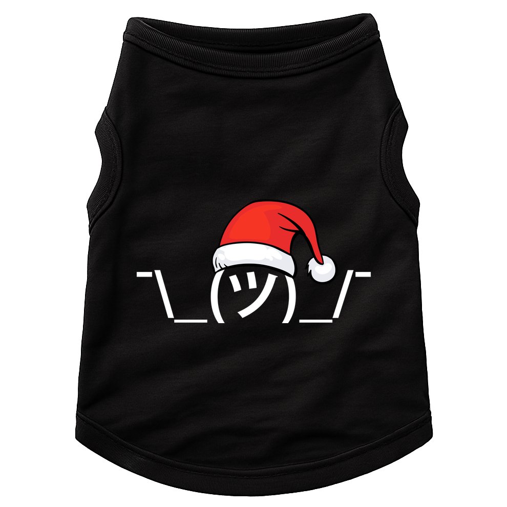 Funny Christmas Santa Shrug Text Emoji Doggie Tank