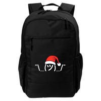 Funny Christmas Santa Shrug Text Emoji Backpack
