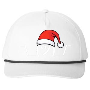 Funny Christmas Santa Shrug Text Emoji Snapback Five-Panel Rope Hat