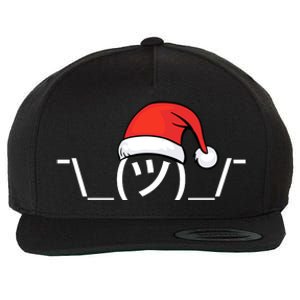 Funny Christmas Santa Shrug Text Emoji Wool Snapback Cap