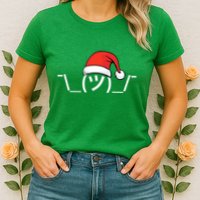 Funny Christmas Santa Shrug Text Emoji Womens T-Shirt