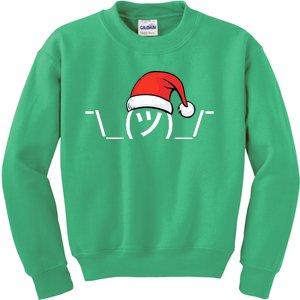 Funny Christmas Santa Shrug Text Emoji Kids Sweatshirt