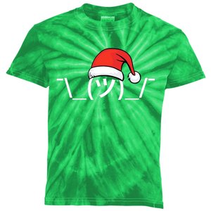 Funny Christmas Santa Shrug Text Emoji Kids Tie-Dye T-Shirt