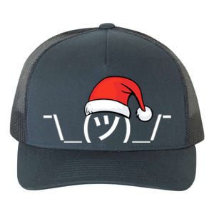 Funny Christmas Santa Shrug Text Emoji Yupoong Adult 5-Panel Trucker Hat