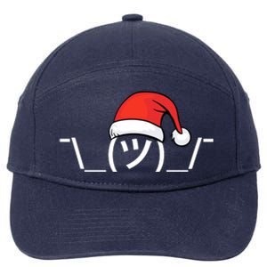 Funny Christmas Santa Shrug Text Emoji 7-Panel Snapback Hat