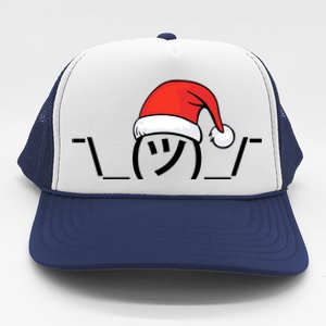 Funny Christmas Santa Shrug Text Emoji Trucker Hat