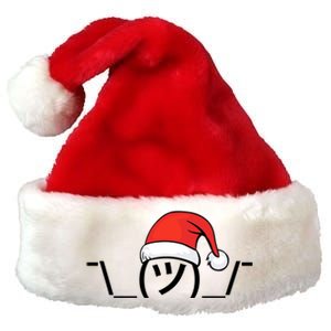 Funny Christmas Santa Shrug Text Emoji Premium Christmas Santa Hat