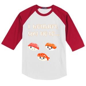 Funny Cute Sushi Meaningful Gift Japanese Foodie For Sushi Lover Gift Kids Colorblock Raglan Jersey