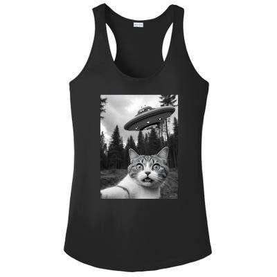 Funny Cat Selfie With A Ufo Ladies PosiCharge Competitor Racerback Tank