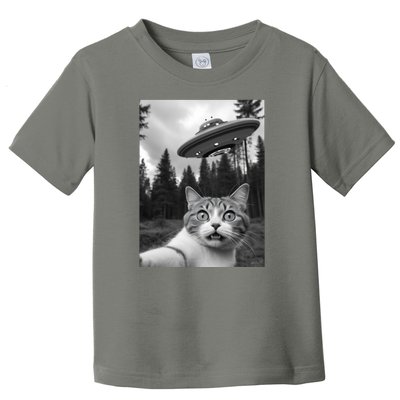 Funny Cat Selfie With A Ufo Toddler T-Shirt