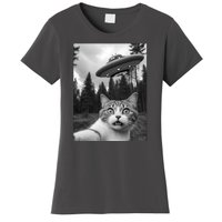 Funny Cat Selfie With A Ufo Women's T-Shirt