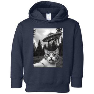 Funny Cat Selfie With A Ufo Toddler Hoodie