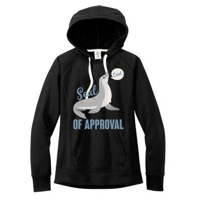 Funny Cute Seal Of Approval Women's Fleece Hoodie