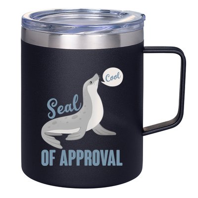 Funny Cute Seal Of Approval 12oz Stainless Steel Coffee Mug