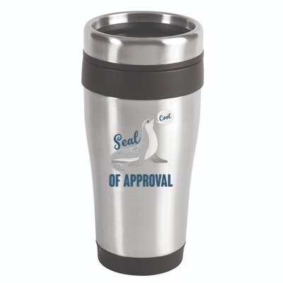 Funny Cute Seal Of Approval 16oz Travel Tumbler