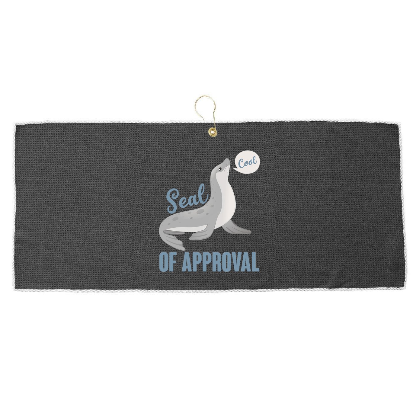 Funny Cute Seal Of Approval Large Microfiber Waffle Golf Towel