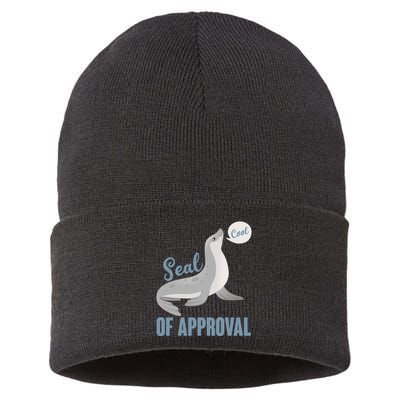 Funny Cute Seal Of Approval Sustainable Knit Beanie