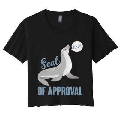 Funny Cute Seal Of Approval Crop Top