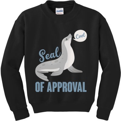Funny Cute Seal Of Approval Kids Sweatshirt