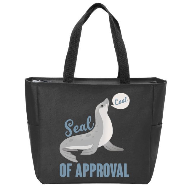 Funny Cute Seal Of Approval Zip Tote Bag