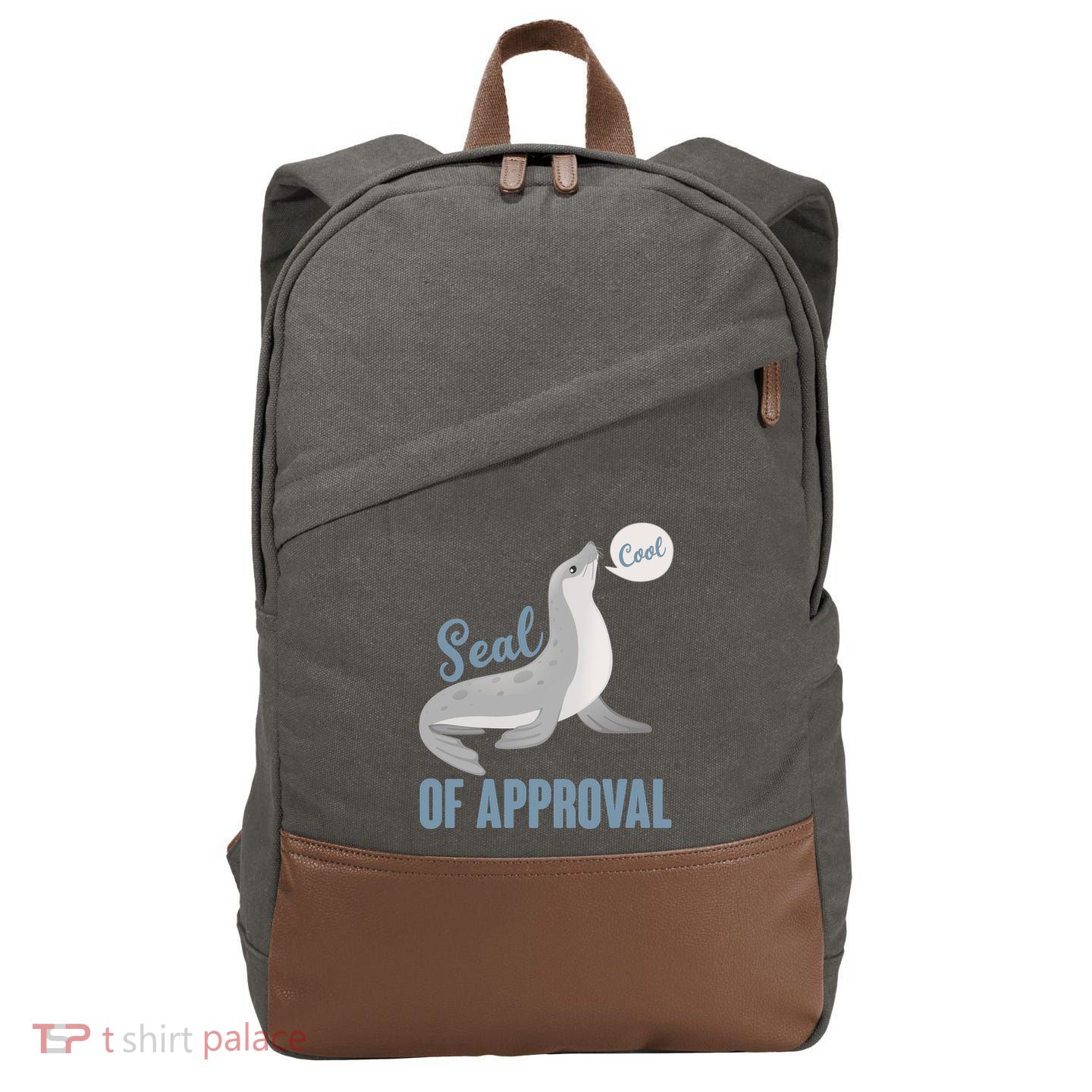Funny Cute Seal Of Approval Cotton Canvas Backpack